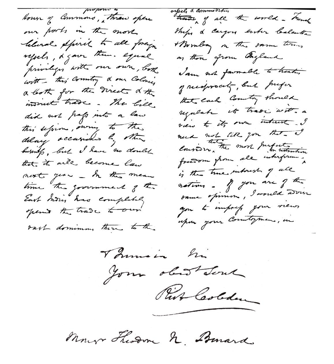 List Richarda Cobdena do Theodore