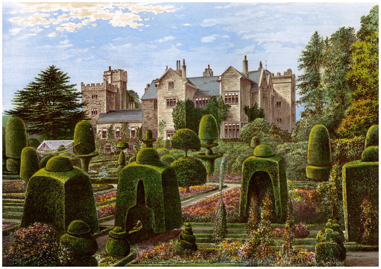Levens Hall, Cumbria, ok. 1880 r. autorstwa Unbekannt