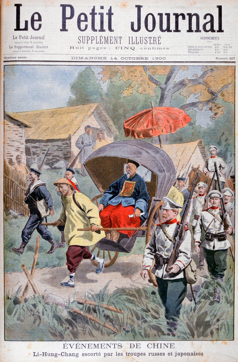 Li Hung-chang eskortowany przez wojska rosyjskie i japońskie, Chiny, 1900 autorstwa Unbekannt