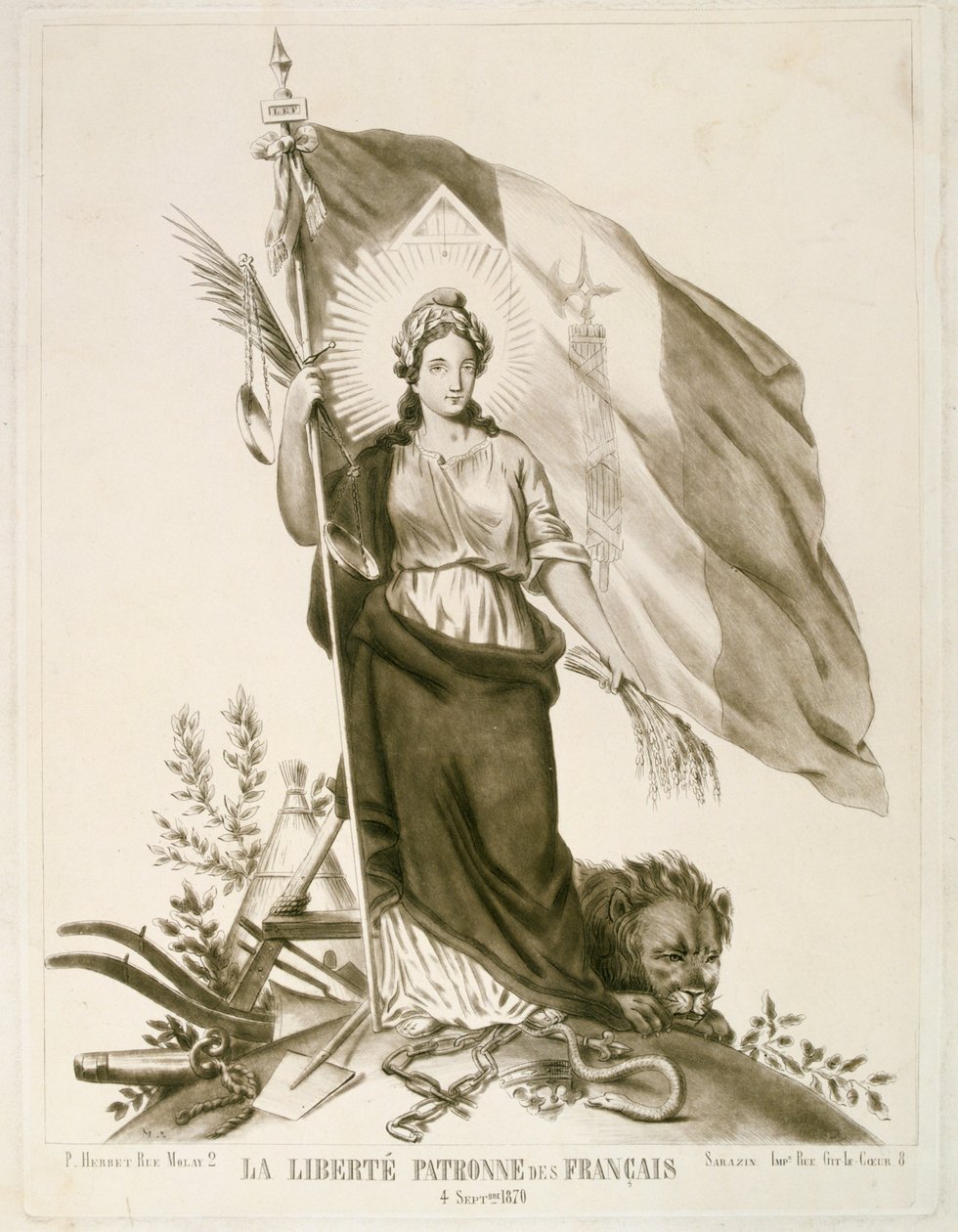 Wolność, Patron Francuzów, 1870 autorstwa Unbekannt