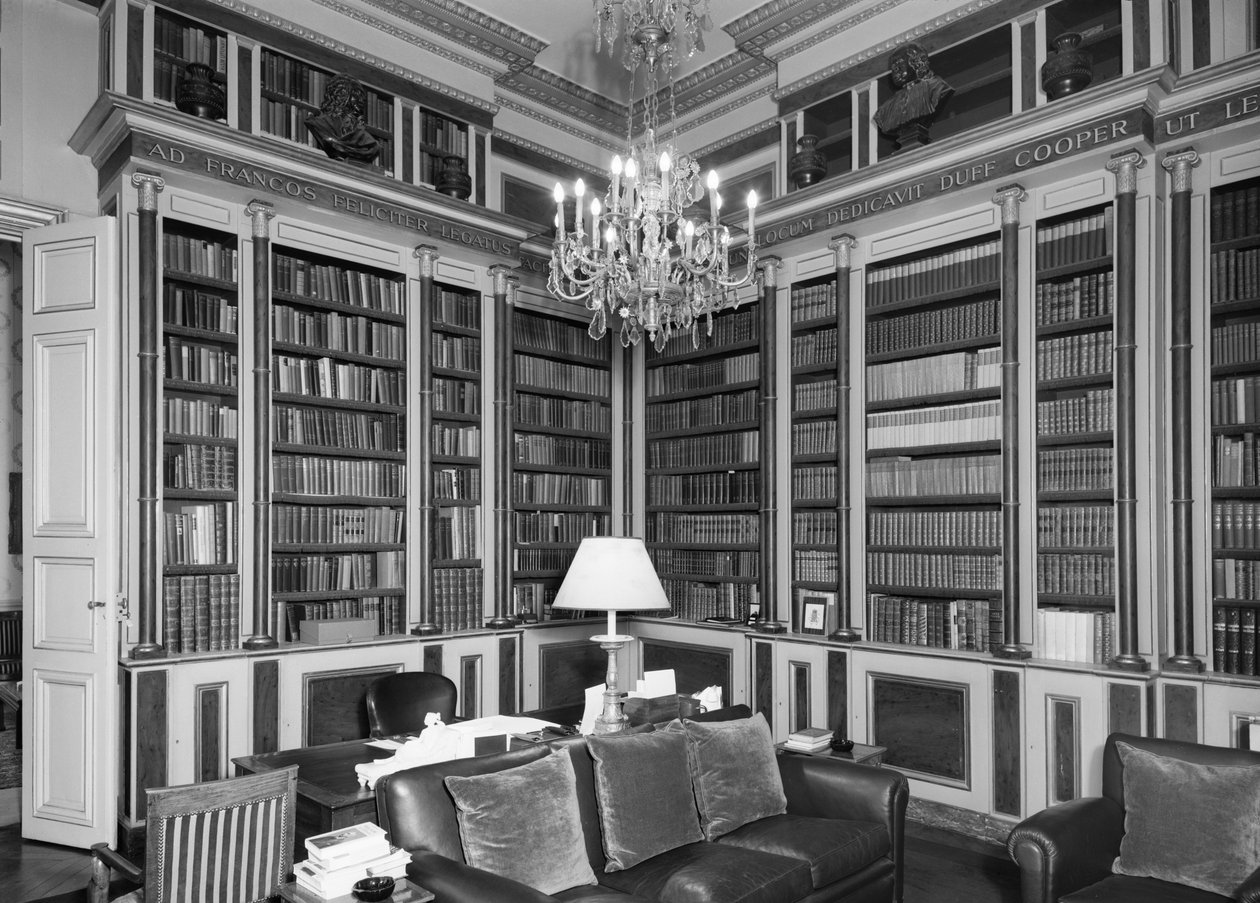 Biblioteka, Ambasada Brytyjska Hotel de Charost 39 Rue de Faubourg Saint Honore, Paryż, Francja, 1964 autorstwa Unbekannt