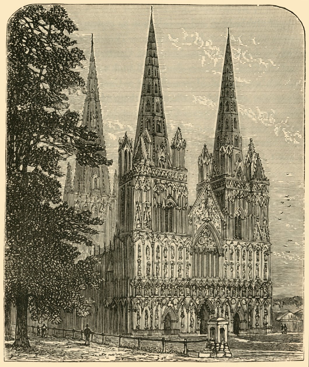 Katedra w Lichfield - Front Zachodni, 1898. autorstwa Unbekannt