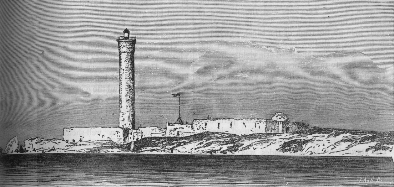 Latarnia morska na wyspie Paros, Aleksandria, ok. 1882 r. autorstwa Unbekannt