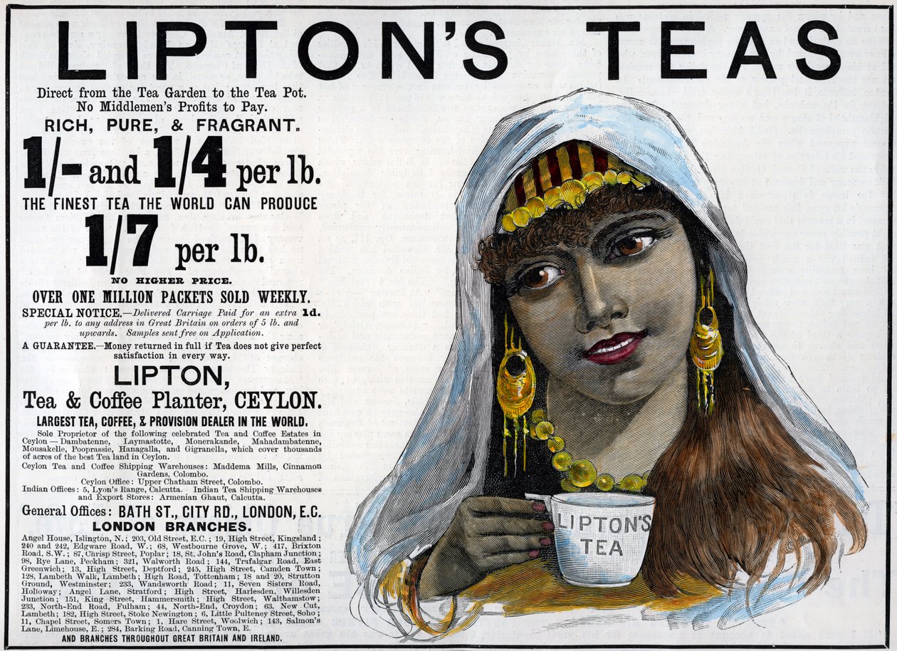 Reklama herbat Liptons, 1893 autorstwa Unbekannt