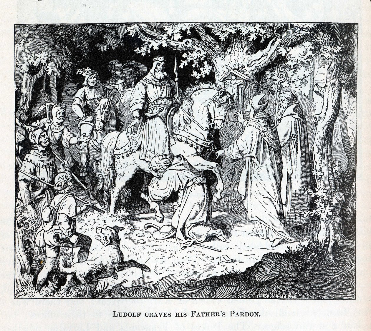 Liudolf pragnie przebaczenia swoich ojców, 1882 r. autorstwa Unbekannt