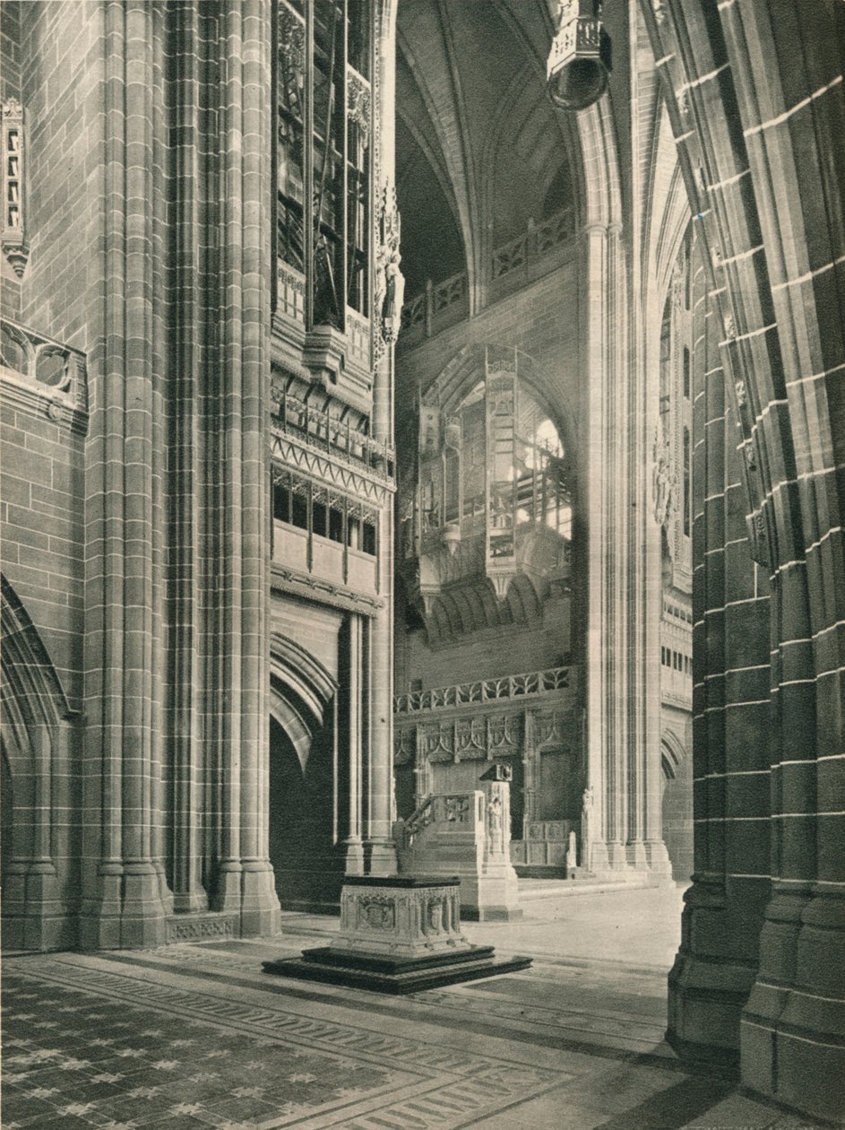 Katedra w Liverpoolu: Widok ogólny z Memorial Transept. Architekt, Sir G. Gilbert Scott, 1924 autorstwa Unbekannt