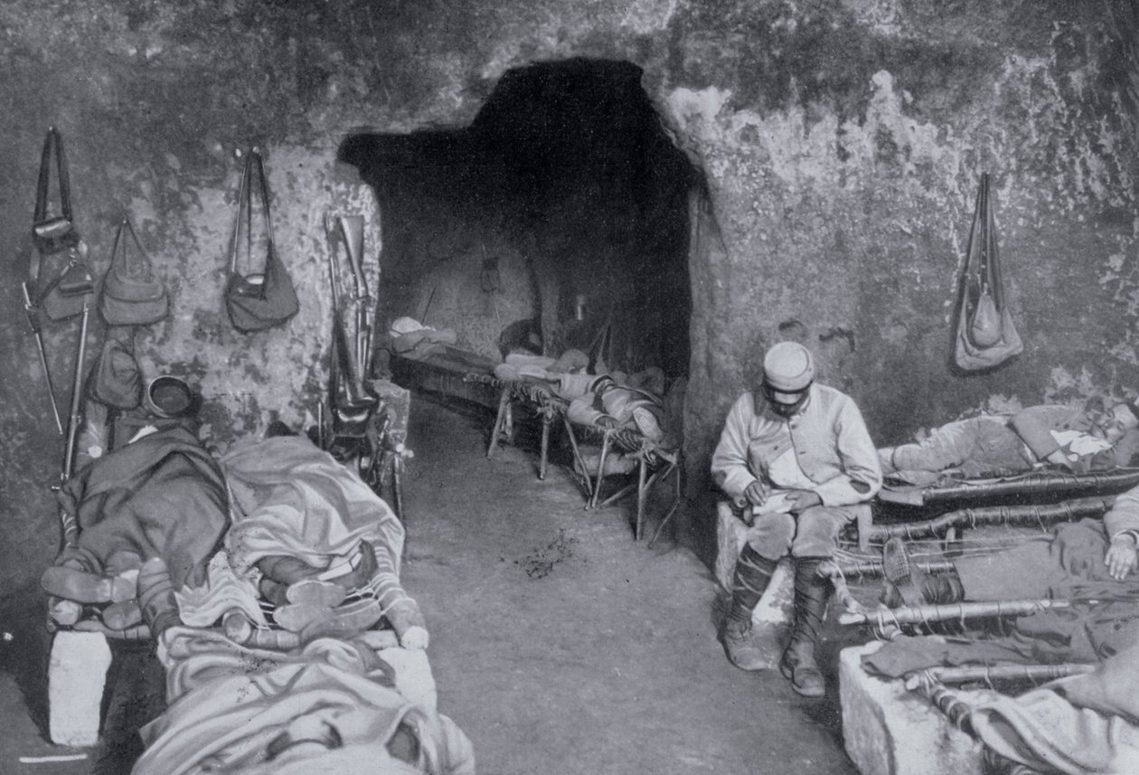 Kwatera mieszkalna we francuskiej jaskini, I wojna światowa, 1915 autorstwa Unbekannt