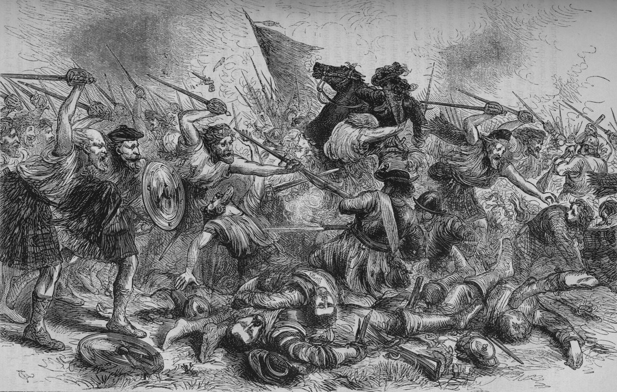 Lochiels Charge w Killycrankie, 27 lipca 1689, c1880 autorstwa Unbekannt