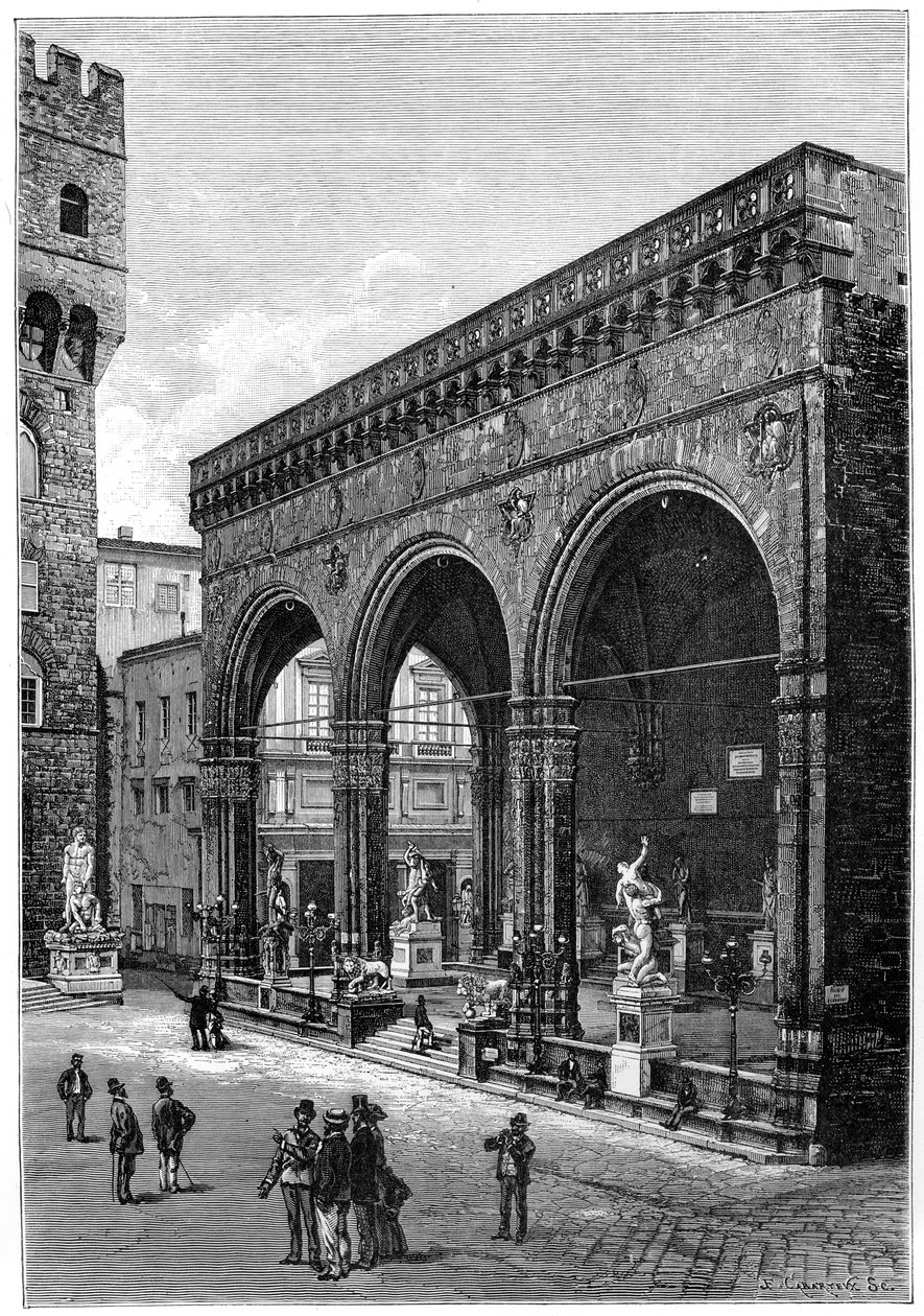 Loggia del Lanzi, Piazza della Signoria, Florencja, Włochy, 1882 autorstwa Unbekannt