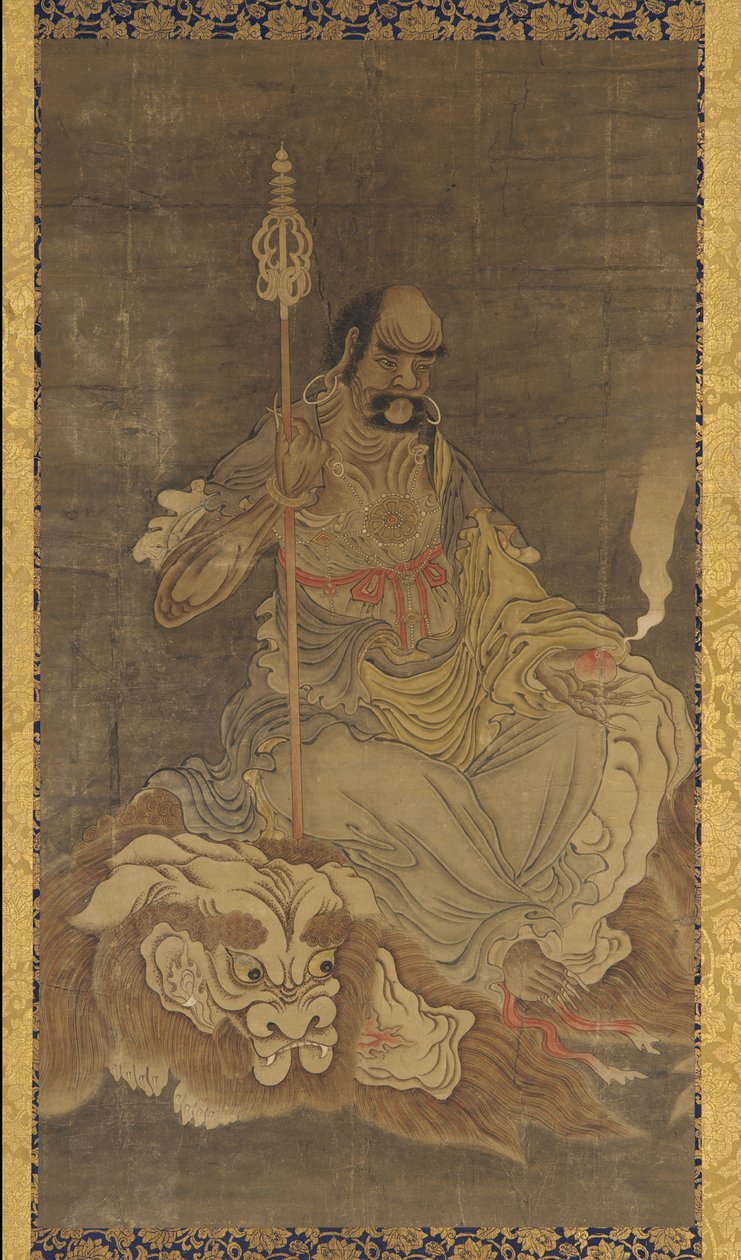 Lohan, siedzący na lwie, dynastia Ming, 1368-1644. autorstwa Unbekannt