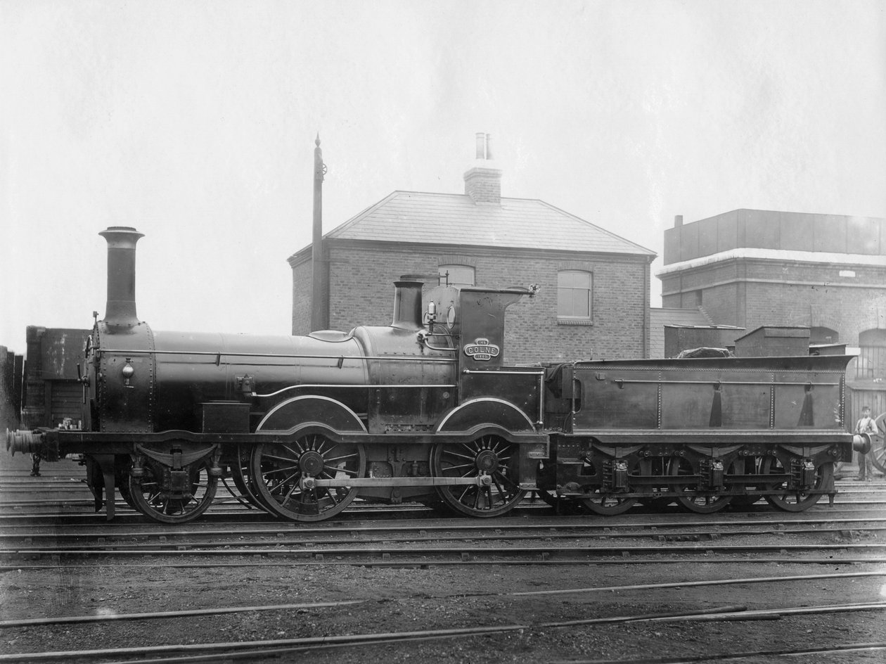 Lokomotywa London & South Western Railway LSWR nr 148, Colne ze swoim przetargiem, c1880 autorstwa Unbekannt