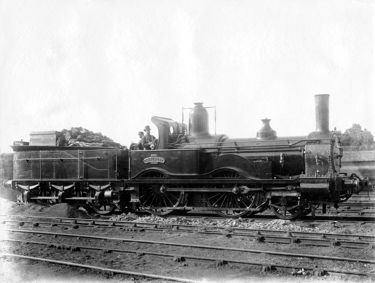 Lokomotywa London & South Western Railway LSWR nr 5, Ganimedes i tender, c1873 autorstwa Unbekannt
