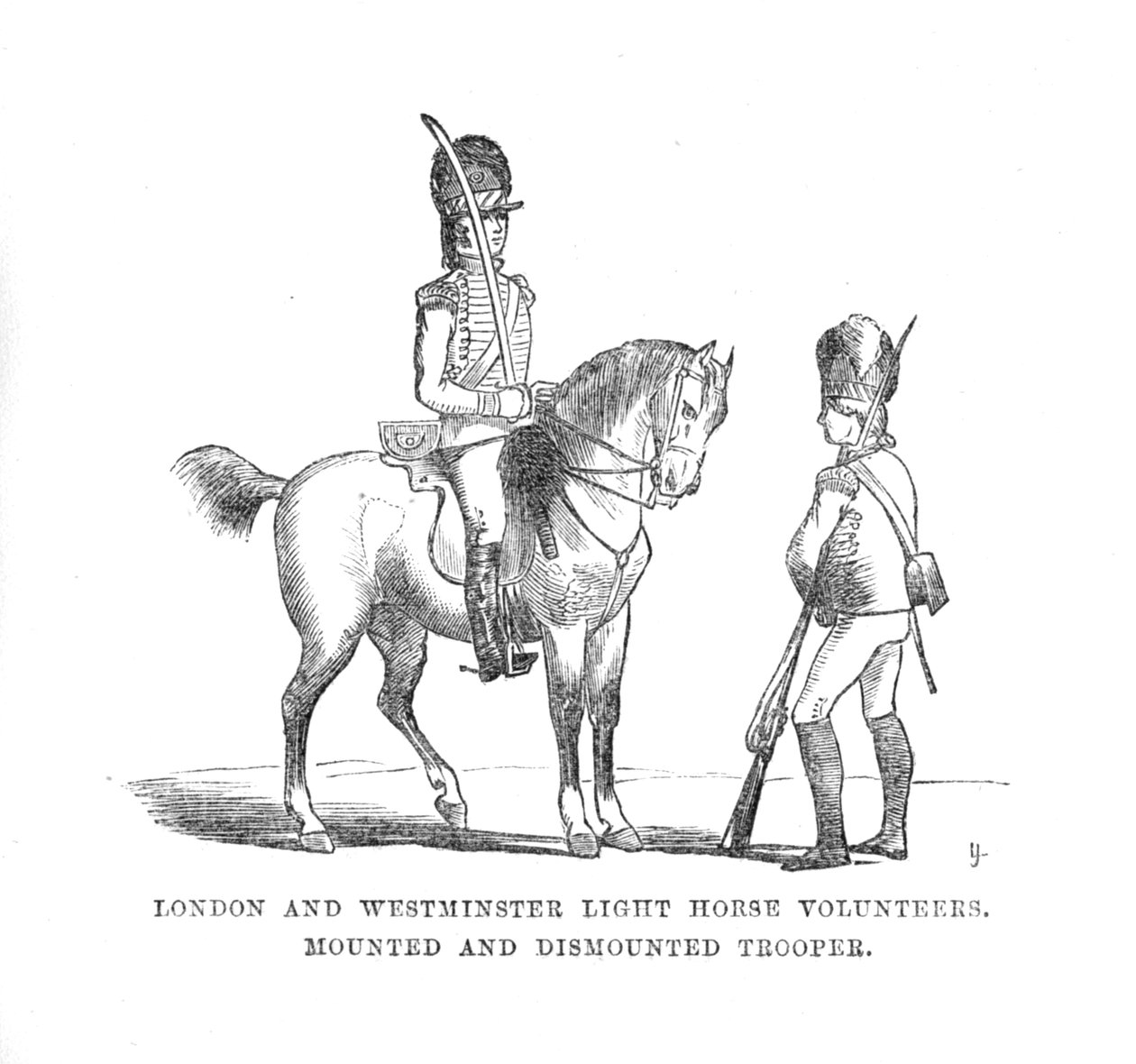 Wolontariusze z Londynu i Westminster Light Horse. Żołnierz konny i zdemontowany, c1870 autorstwa Unbekannt