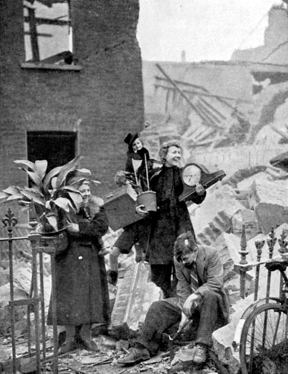Londyńczycy bezdomni w wyniku niemieckiego nalotu podczas Blitzu, II wojny światowej, październik 1940 autorstwa Unbekannt