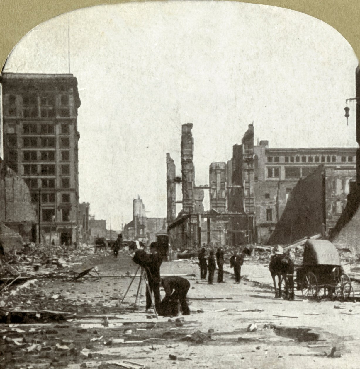 Patrząc na Grant Ave. od Market Street, 1906. autorstwa Unbekannt