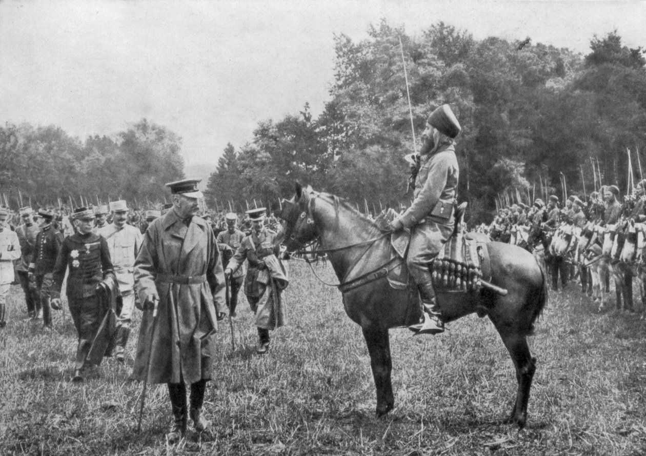 Lord Kitchener podczas inspekcji wojsk algierskich, Francja, I wojna światowa, 16 sierpnia 1915 r autorstwa Unbekannt