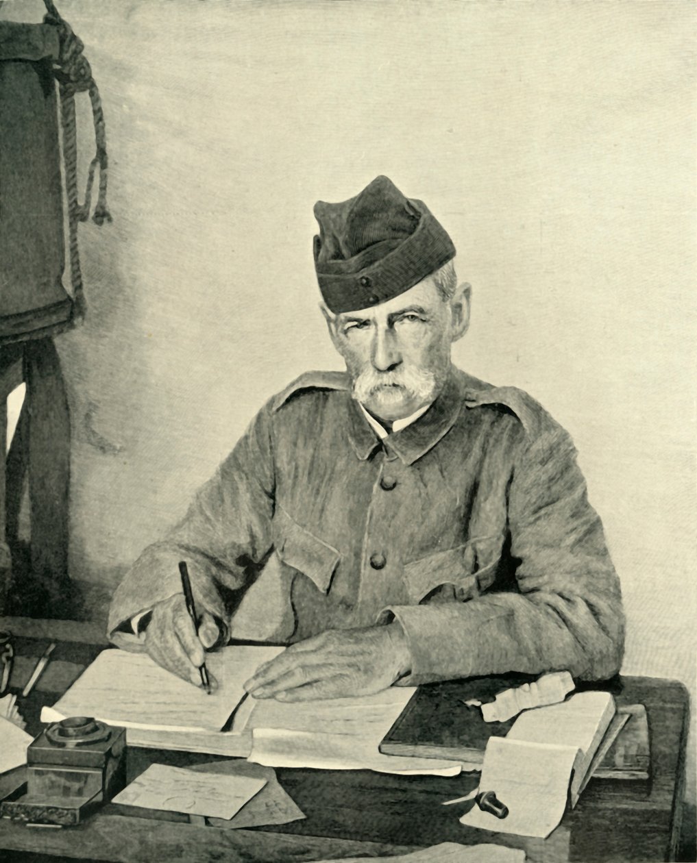 Lord Roberts pisze w swoim namiocie, c1900, 1901. autorstwa Unbekannt