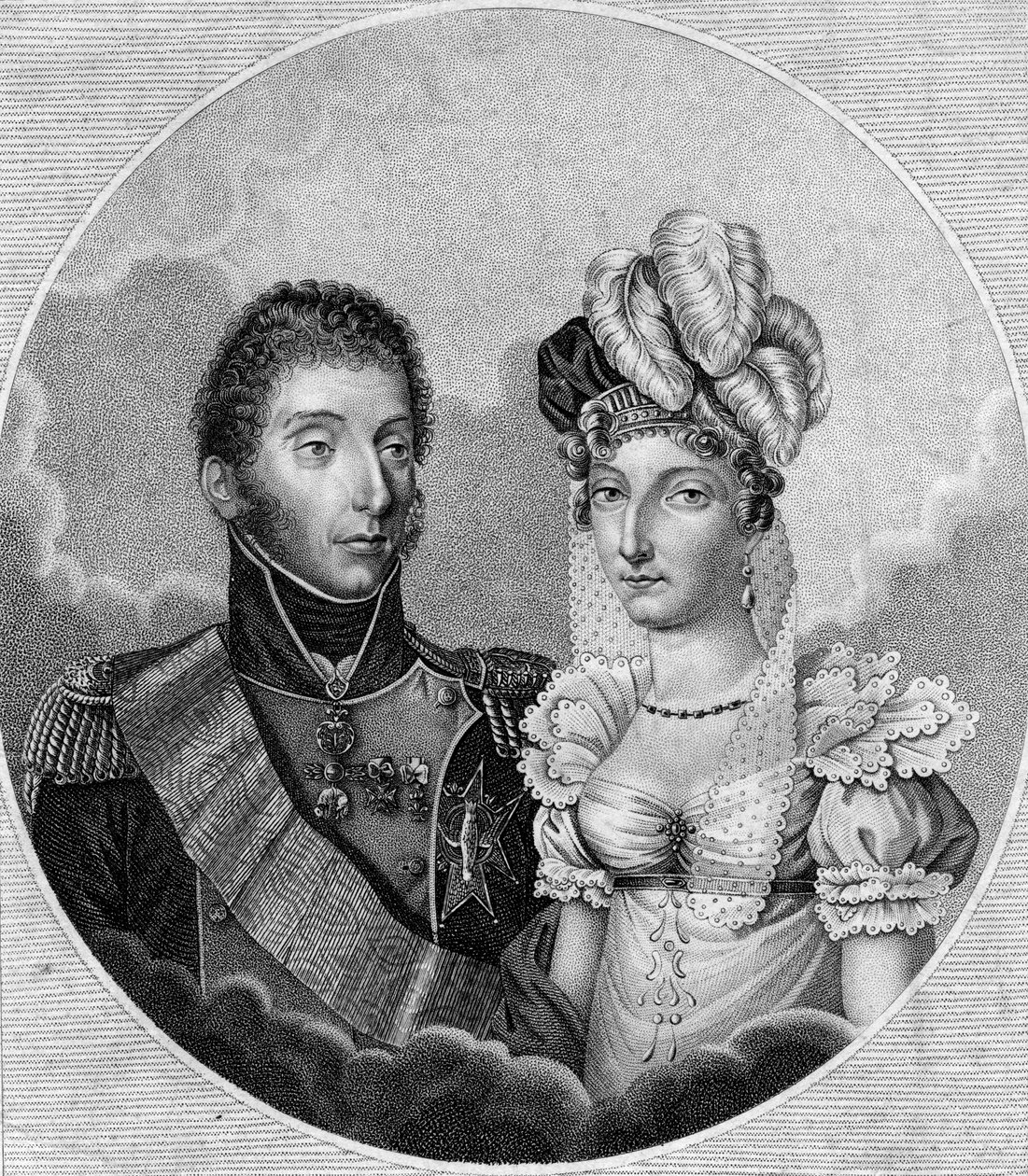 Louis-Antoine, książę Angouleme i księżniczka Marie-Therese Charlotte, 1799 autorstwa Unbekannt