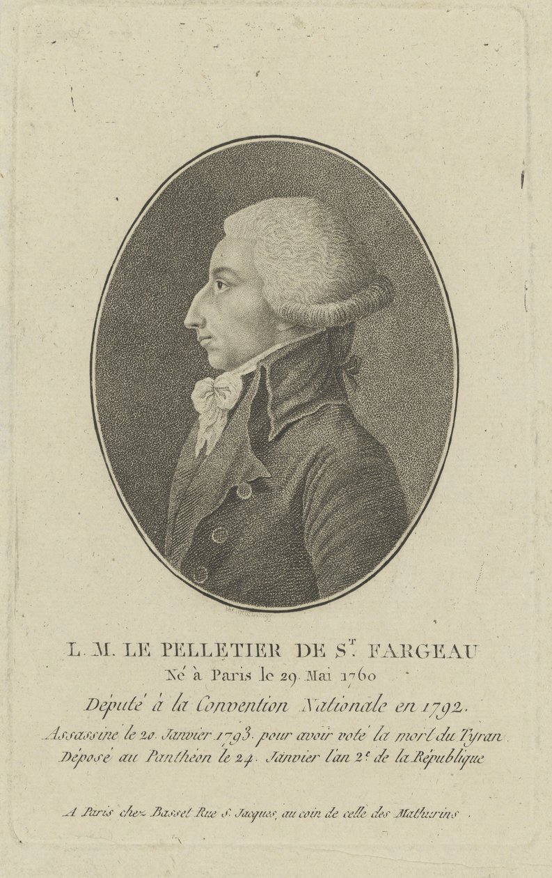 Louis-Michel Le Peletier, markiz Saint-Fargeau 1760-1793, lata 90. XVIII wieku. autorstwa Unbekannt