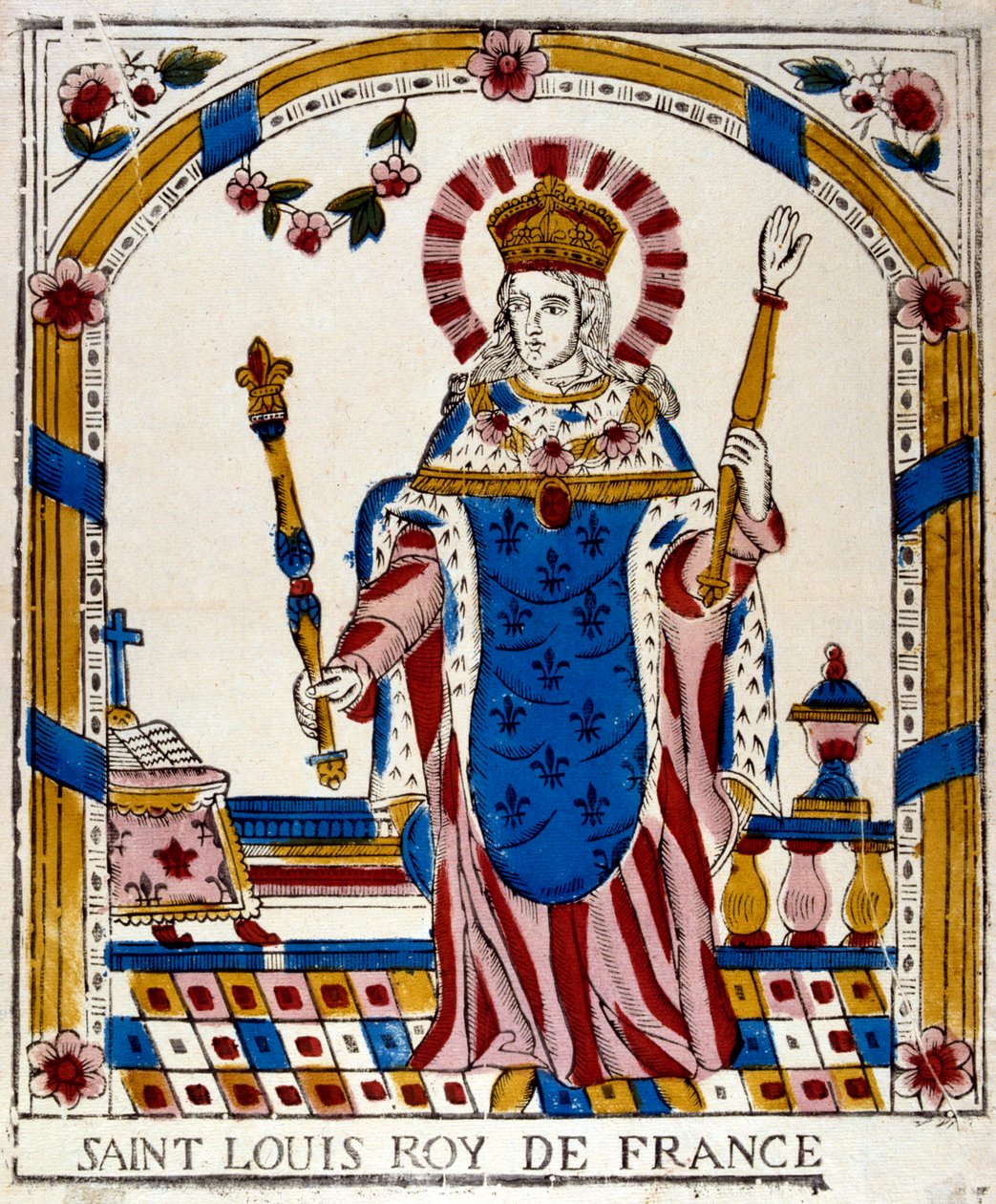 Ludwik IX, król Francji, w szatach koronacyjnych, 1226 XIX w. autorstwa Unbekannt