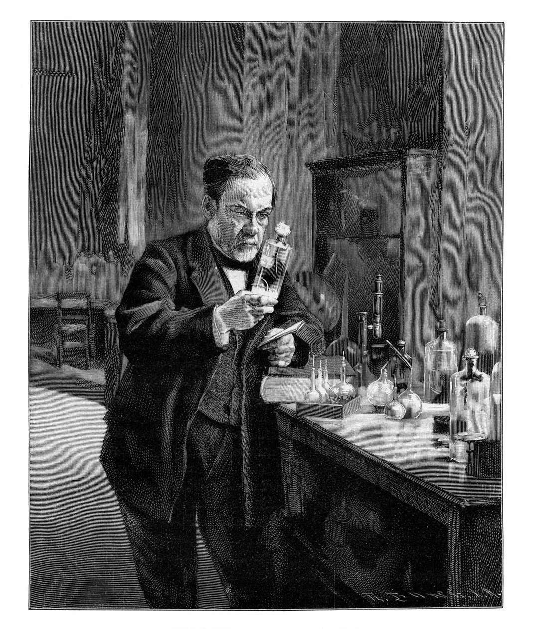 Louis Pasteur, XIX-wieczny francuski mikrobiolog i chemik, 1900 autorstwa Unbekannt