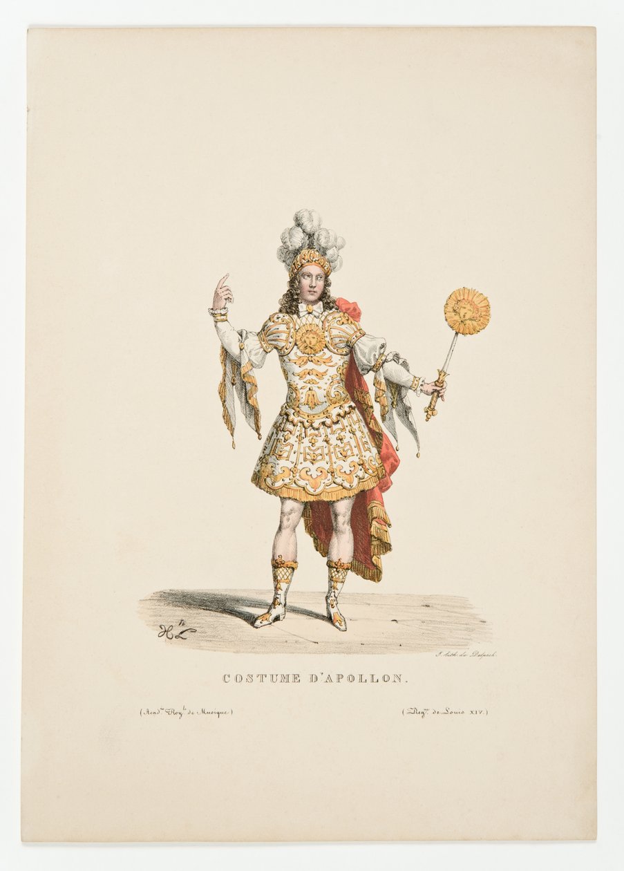 Ludwik XIV jako Apollo w balecie Wesele Tetydy i Peleusa w 1654 r. autorstwa Unbekannt