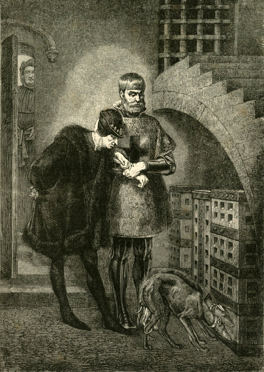 Ludwik XI odwiedzający kardynała Balue w żelaznej klatce, 1469-1481, 1890. autorstwa Unbekannt