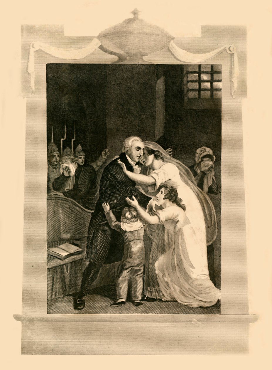 Ludwik XVI żegnający się z rodziną przed egzekucją, 1782,1816. autorstwa Unbekannt