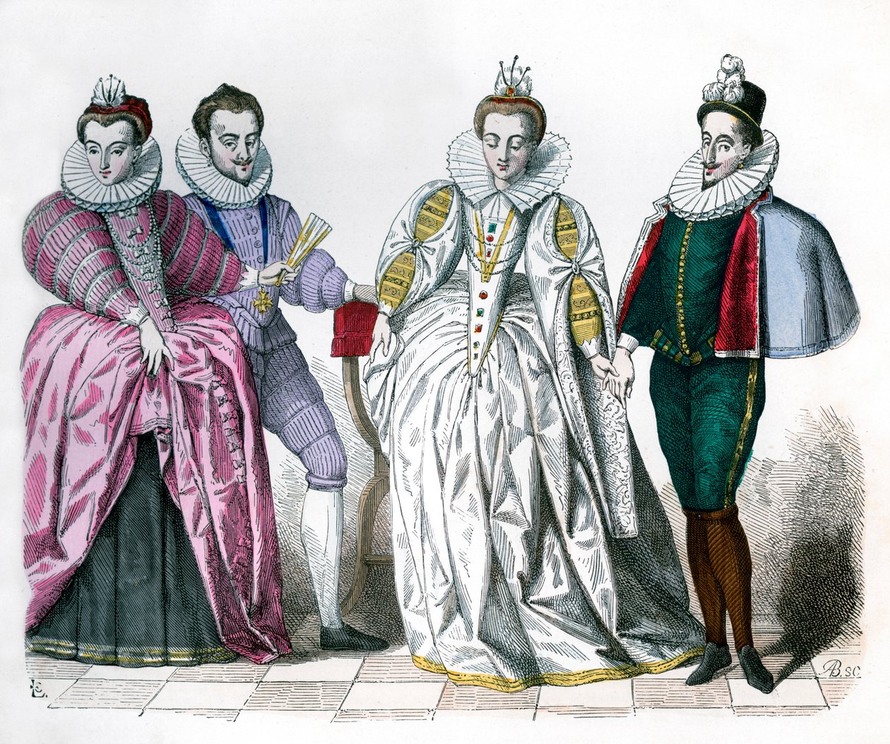 Ludwika Lotaryńska, książę Guise, Małgorzata de Vaudemont i Anna de Joyeuse, 1581 1882-1884 autorstwa Unbekannt