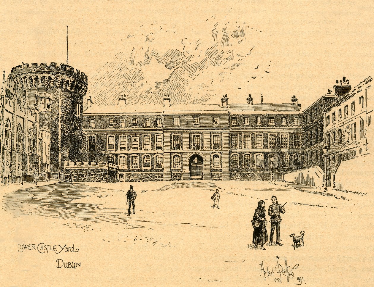Lower Castle Yard, Dublin, Irlandia, c1890. autorstwa Unbekannt