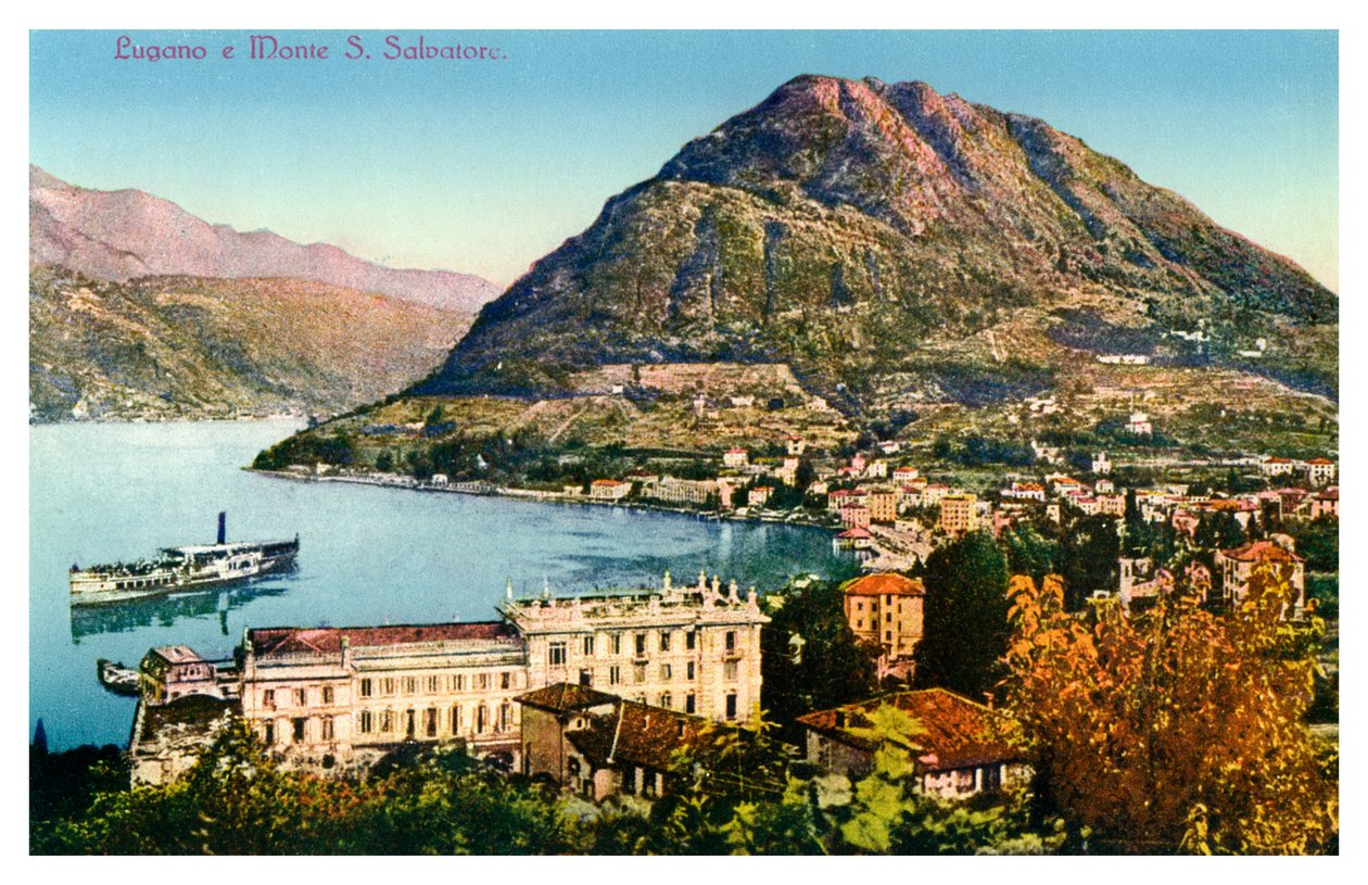Lugano i Monte San Salvatore, Szwajcaria, XX wiek autorstwa Unbekannt