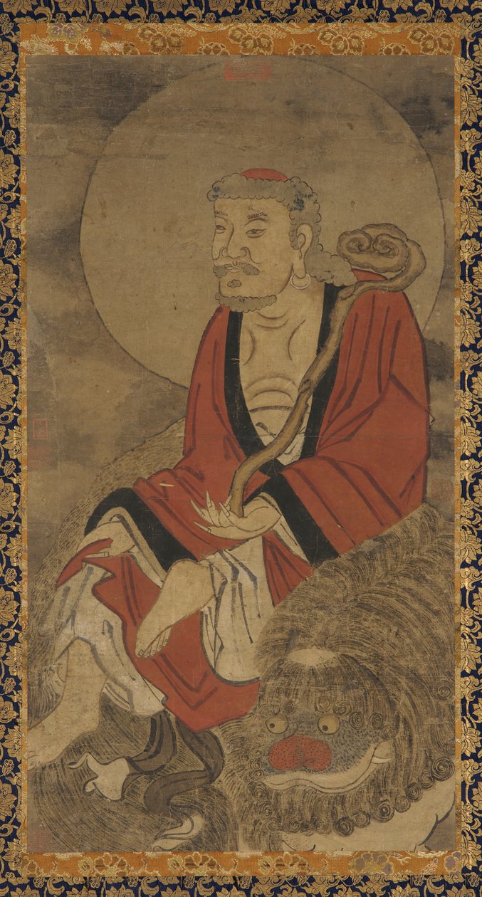 Luohan i lew, dynastia Ming, 1368-1644. autorstwa Unbekannt