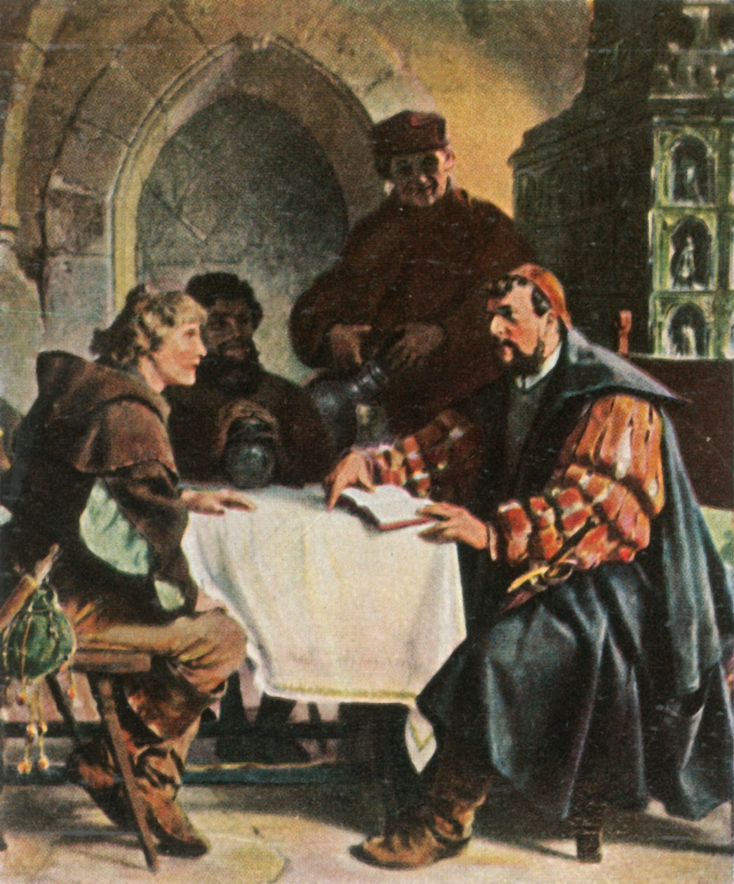 Luter jako Junker Jörg w gospodzie Jena ze studentami ze Szwajcarii, 1522, 1936. autorstwa Unbekannt