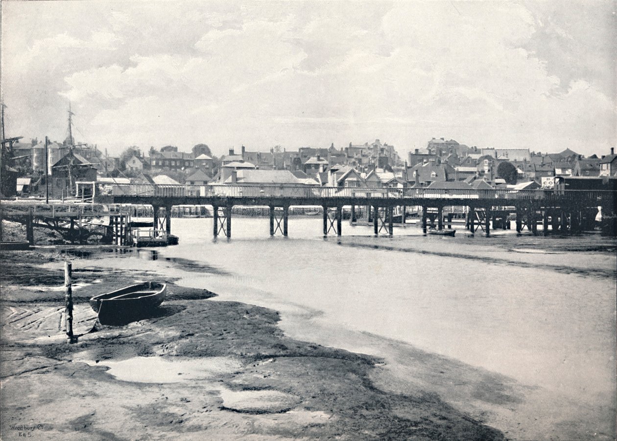 Lymington – Most i miasto, Z rzeki, 1895 autorstwa Unbekannt
