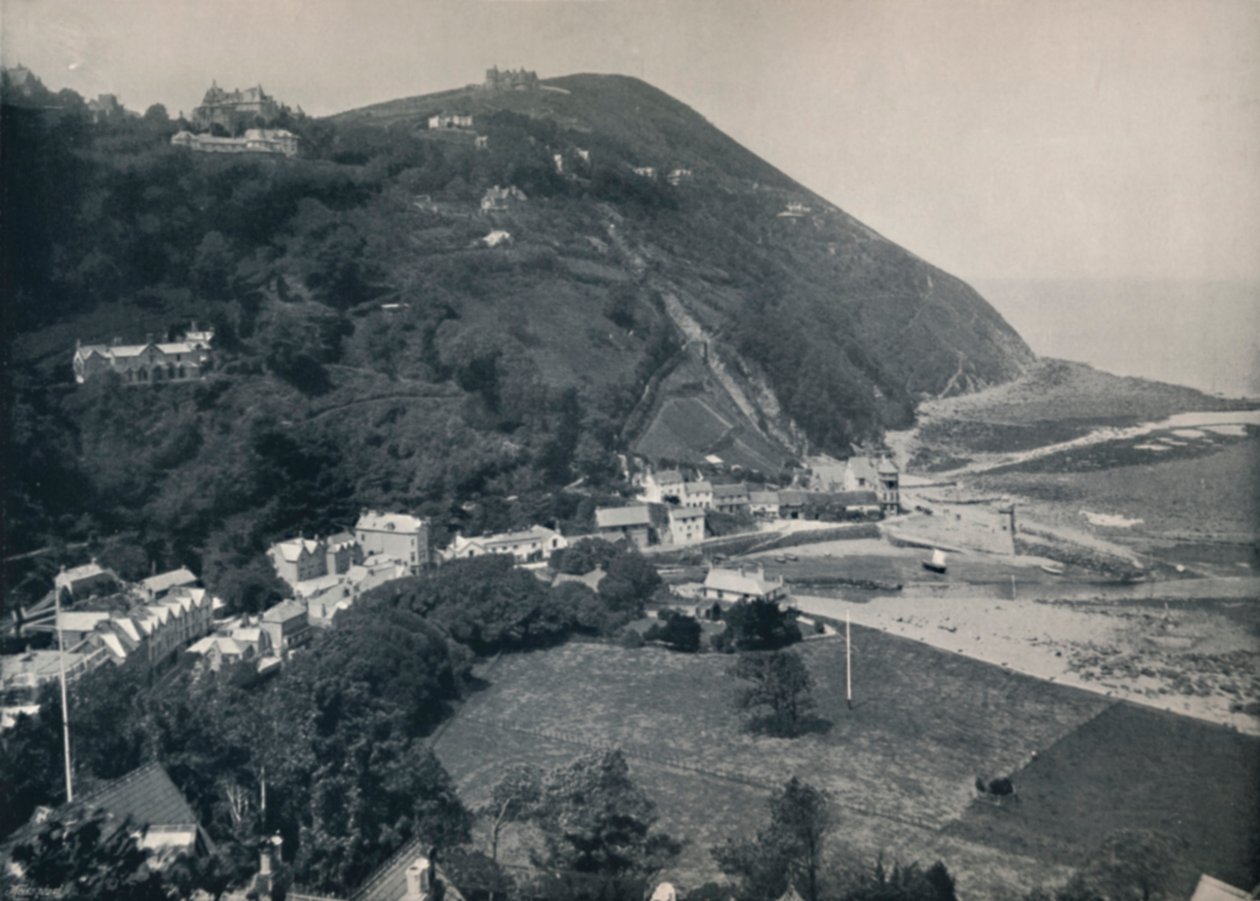 Lynmouth - Wzgórze, przedstawiające Lyntona powyżej, 1895 autorstwa Unbekannt