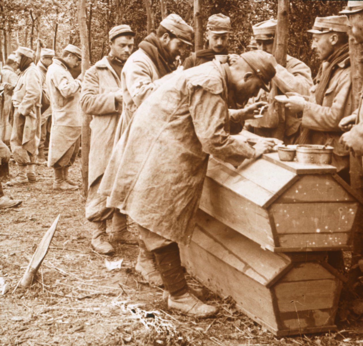 Posiłek makabryczny, Carency, północna Francja, c1914-c1918. autorstwa Unbekannt
