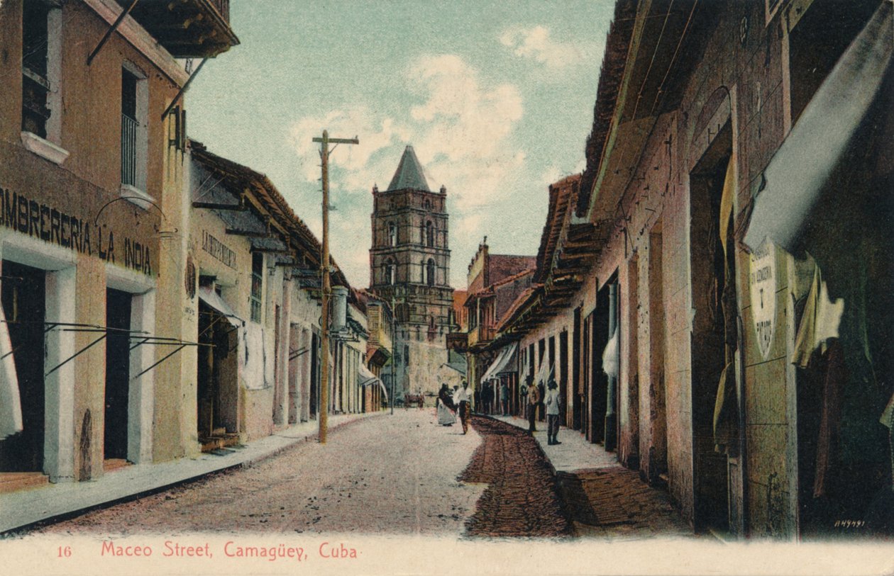 Ulica Maceo, Camaguey, Kuba, 1944 r. autorstwa Unbekannt