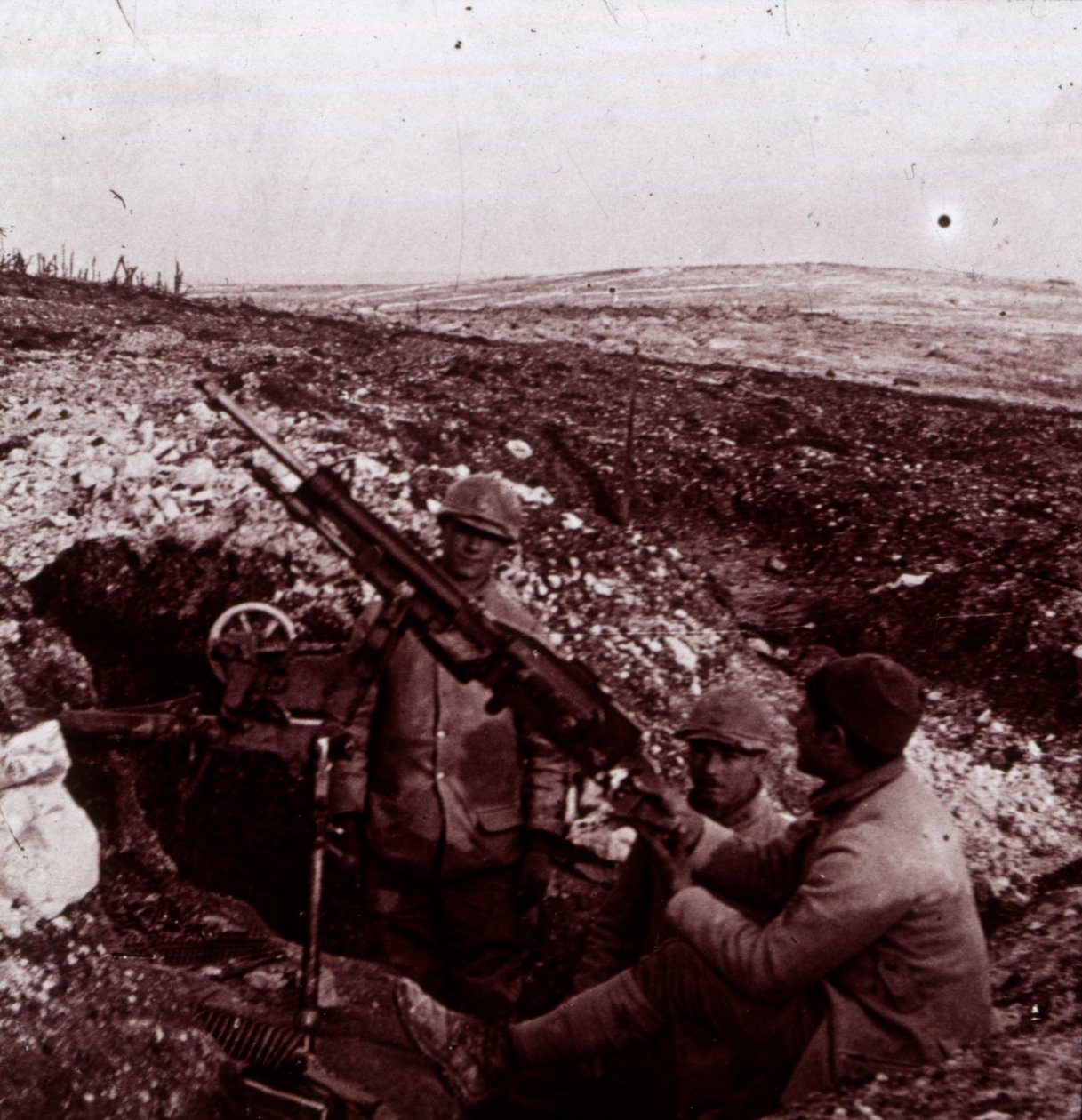 Karabiny maszynowe, Mount Kemmel, Flandria, Belgia, c1914-c1918 autorstwa Unbekannt