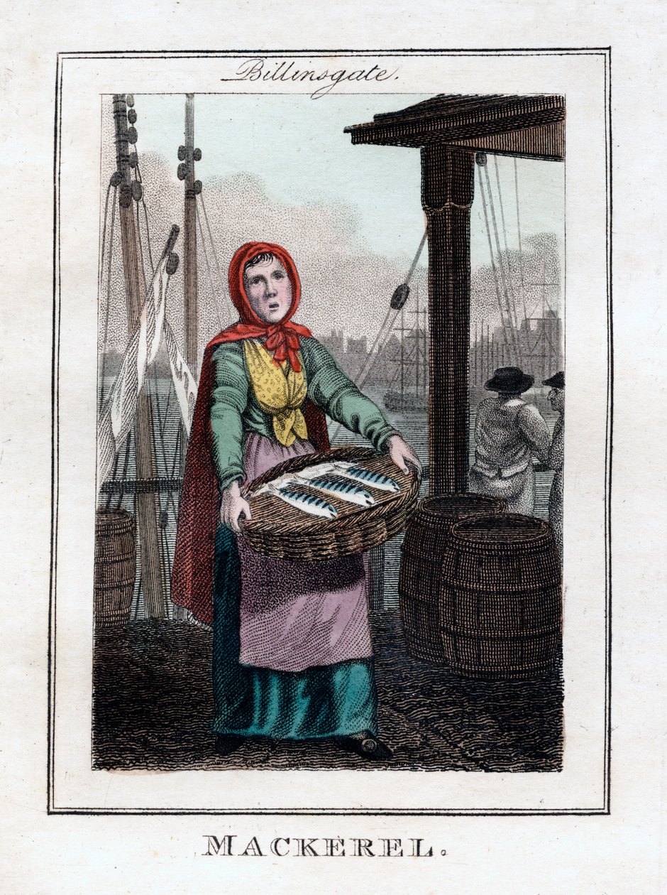 Makrela, Billingsgate, Londyn, 1805 autorstwa Unbekannt