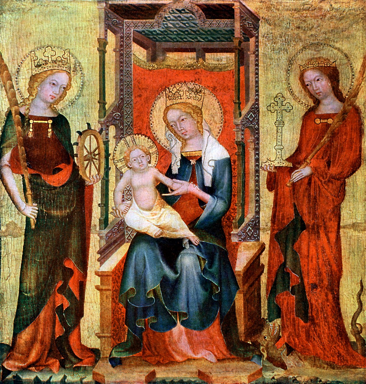 Madonna Między św Katarzyną a Małgorzatą, ok. 1360 1955 r autorstwa Unbekannt