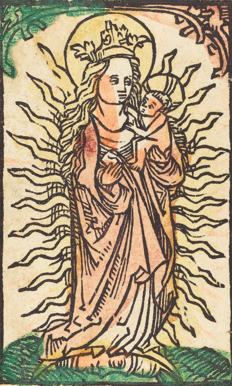 Madonna z Dzieciątkiem w chwale na półksiężycu, 14701480. autorstwa Unbekannt