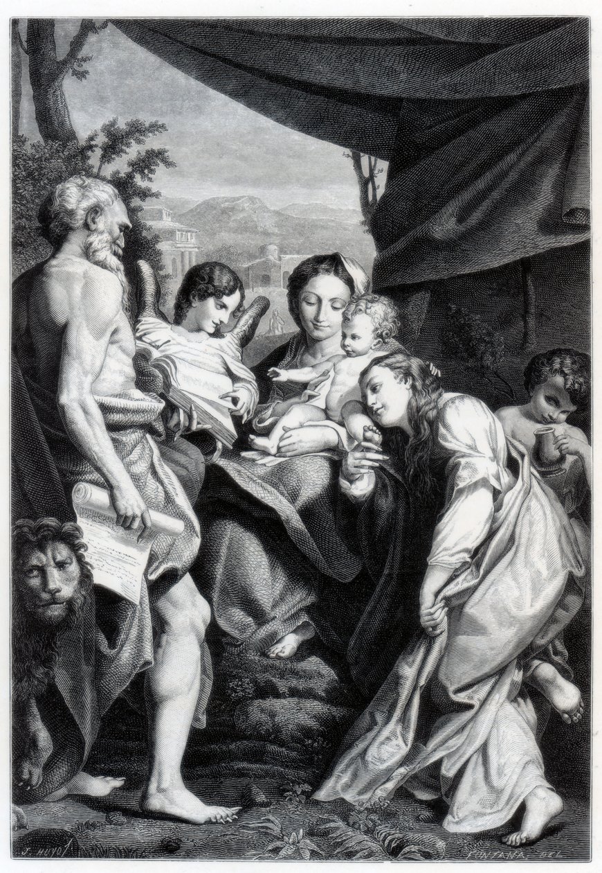 Madonna z Dzieciątkiem ze św. Hieronima i Marią Magdaleną Dzień 1525-1528 1870 autorstwa Unbekannt