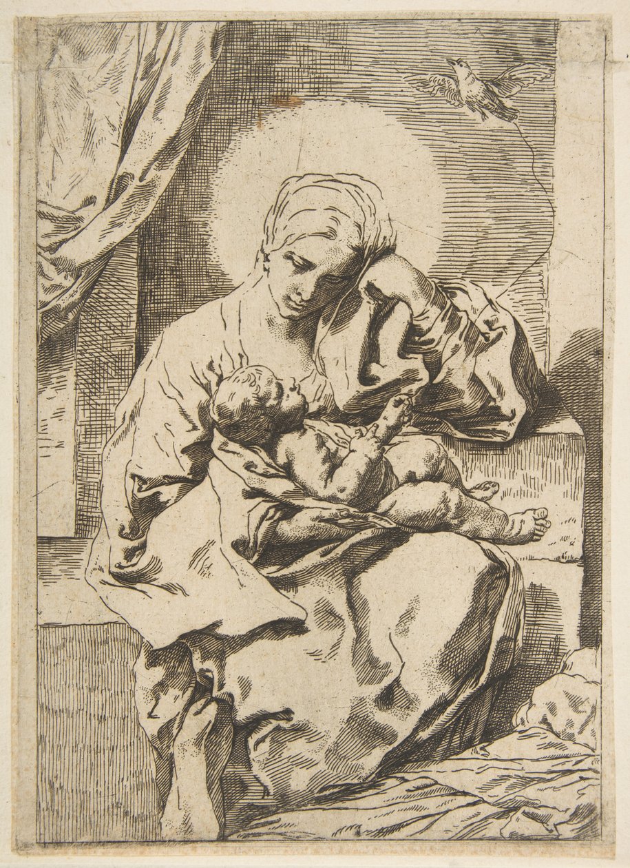 Madonna z Dzieciątkiem z ptakiem, kopia w odwrotnej kolejności za Cantarini, ok. 1900 r. 1635-1636 lub później. autorstwa Unbekannt