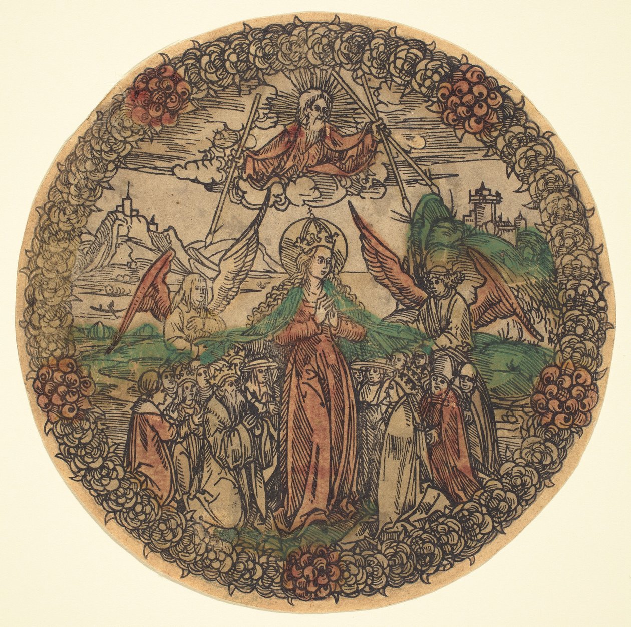 Madonna w wieńcu róż, 14901500. autorstwa Unbekannt