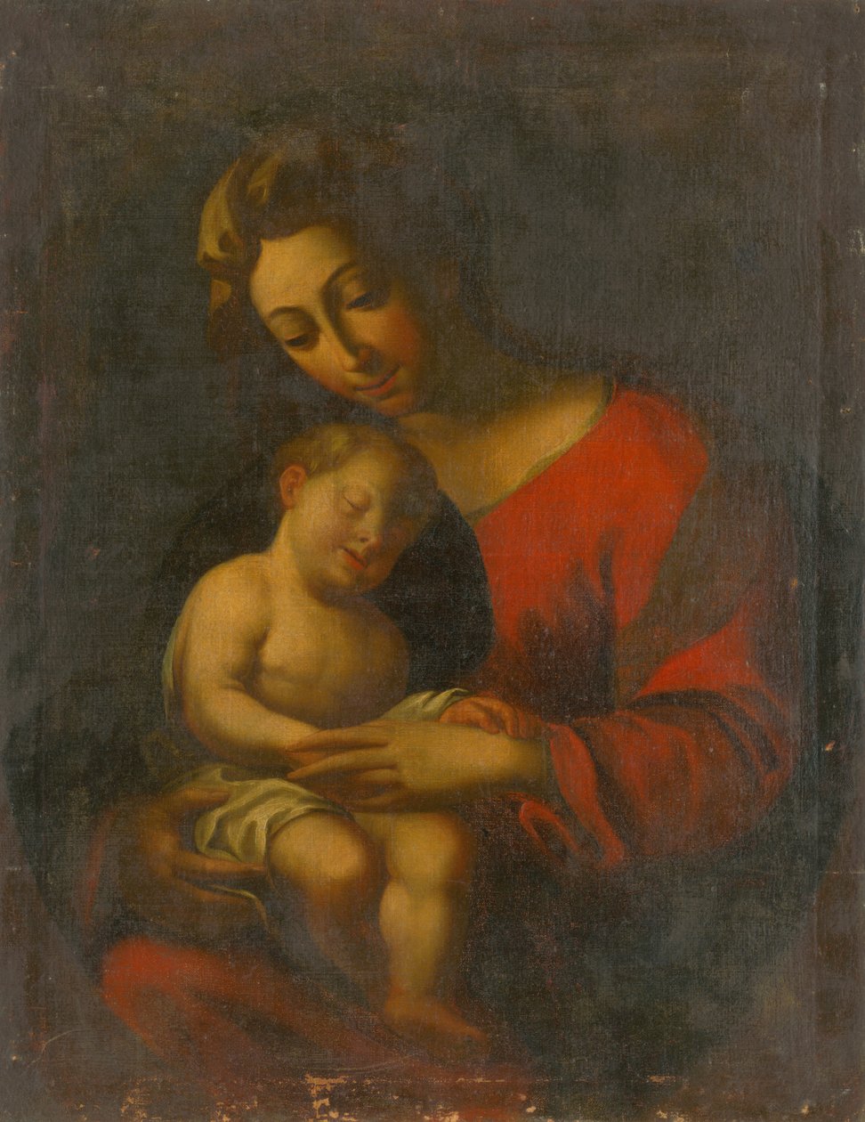 Madonna ze śpiącym Jezusem autorstwa Unbekannt