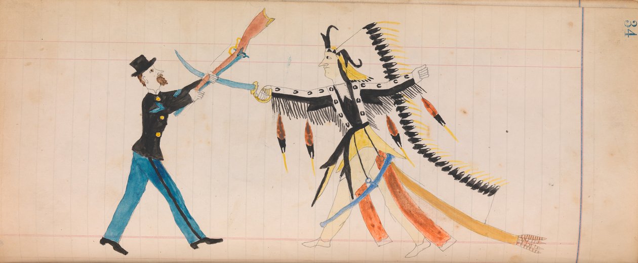 Maffet Ledger: wódz i żołnierz Indian, ok. 1930 r. 1874-81. autorstwa Unbekannt