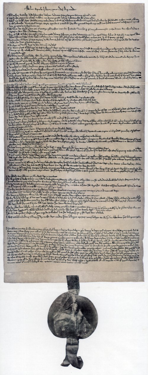Magna Carta, angielski statut pierwotnie wydany w 1215 autorstwa Unbekannt
