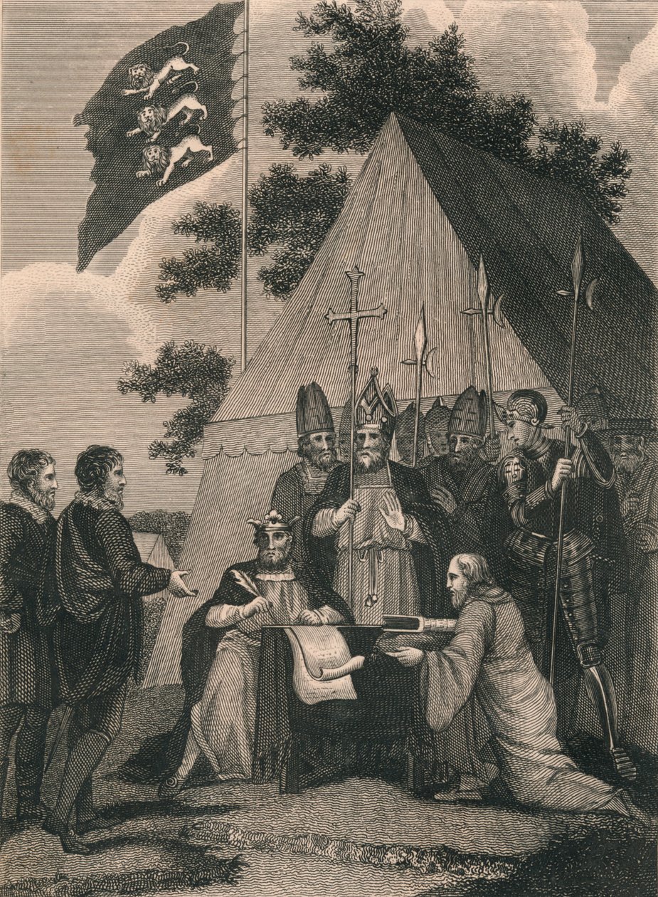 Magna Charter podpisany przez króla Jana, 1215, c. 19th century autorstwa Unbekannt