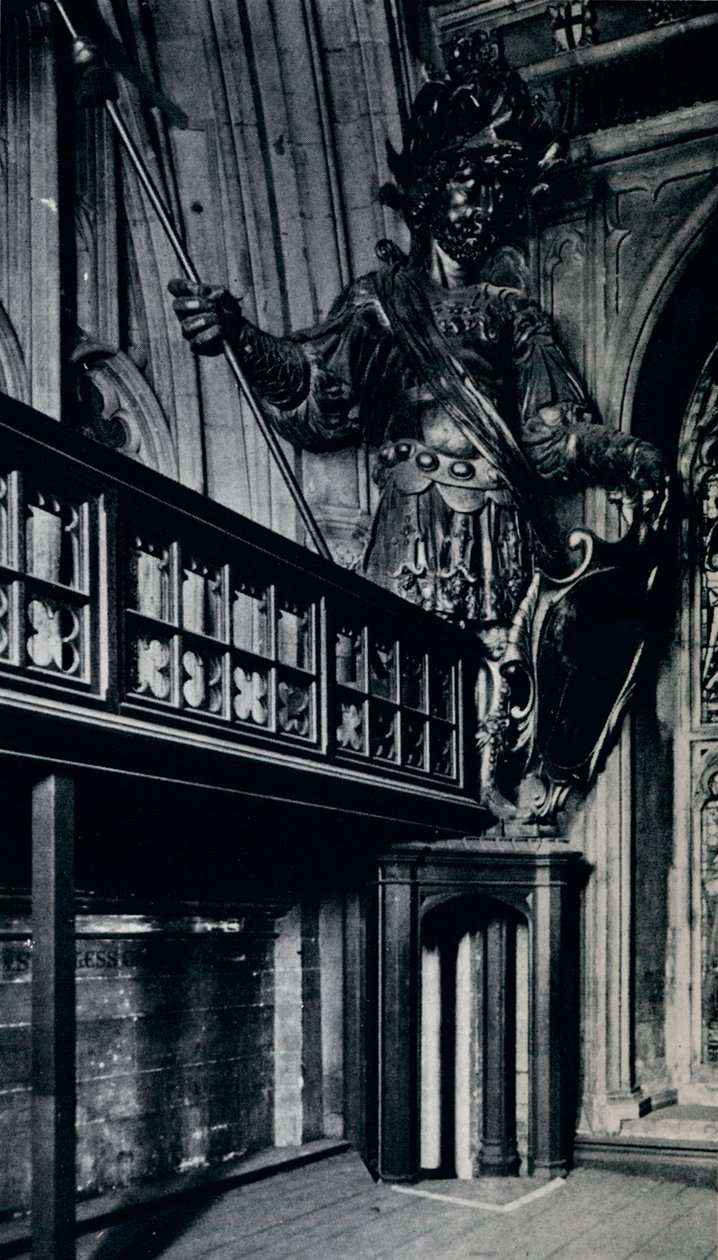 Magog Corineus, jeden z dwóch gigantów City spłonął w pożarze londyńskiego Guildhall, 1940 autorstwa Unbekannt