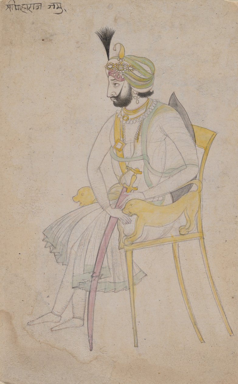 Maharaja Ranbir Singh, K. 1860-80. autorstwa Unbekannt